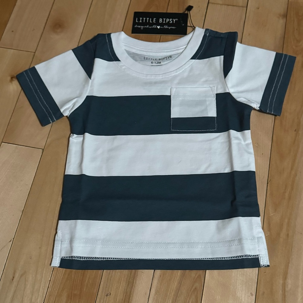 Little Bipsy striped tee- navy